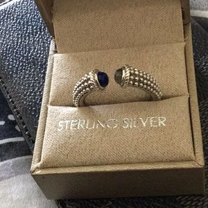 Cuff ring, Blue Lapis and Labradorite Size 8